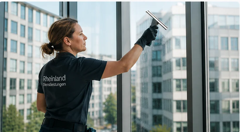 Fensterreinigung an einem Bürogebäude in Bonn